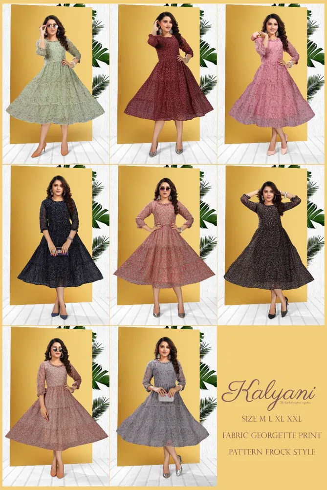 Beauty Queen Kalyani 1 New Printed Georgette Party Wear Kurti Collection